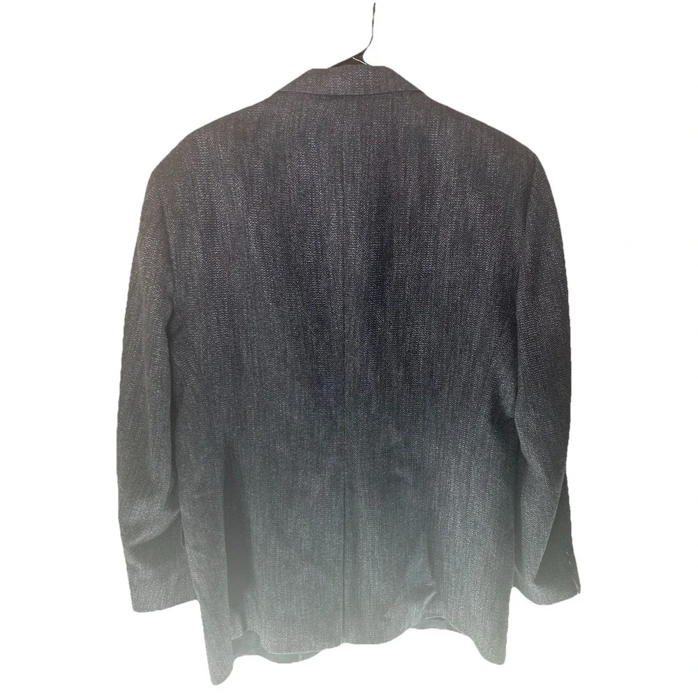 Towncraft‎ Mens Blazer Sport Coat Suit Jacket 41R Blue Grey Wool Silk Blend Vtg